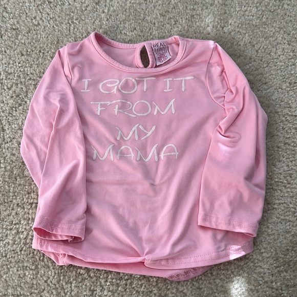 Real love I got it from my mama LS tee size 24M - Picture 1 of 4